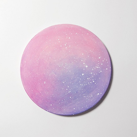星空手繪杯墊 / 粉紅+粉紫色 第1張的照片