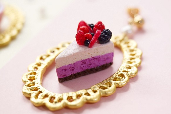 ｜Coffee & Cheesecake｜  polymer clay 16k gold-plated earrings 1枚目の画像