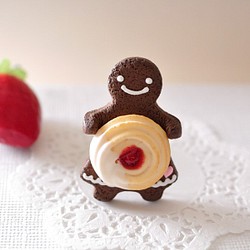 【ブローチ】クッキーガールwithジャムクッキー 1枚目の画像