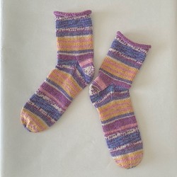 手編みの靴下【コットン】 1枚目の画像