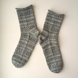 手編みの靴下 1枚目の画像