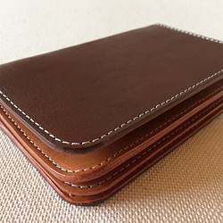 イタリアンレザー×栃木レザー　シンプルな財布　（ブラウン） 1枚目の画像