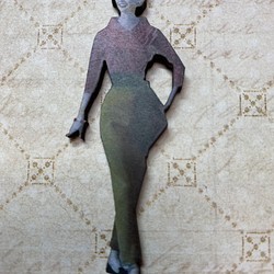 ウッドパーツ　木製　おしゃれな女性　⑥ 1枚目の画像