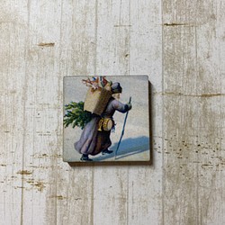 木製　ウッドパーツ　クリスマス　サンタクロース　ミニ10 1枚目の画像
