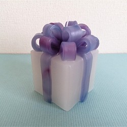 リボンキャンドル【白×灰紫】 1枚目の画像