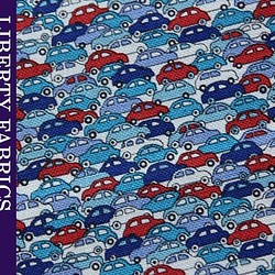 LIBERTY　11号オーガビッツ帆布「cars」車　トリコロール　30ｃｍ単位 1枚目の画像