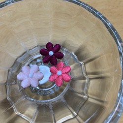 小花のアップリケ　3枚セット　ピンク系 1枚目の画像