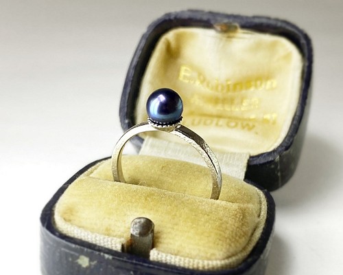 １粒の天然ブラックパールリング（黒真珠） 指輪・リング sugimoto