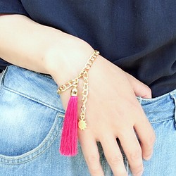 Pink Tassel and the Sun 【bracelet】 1枚目の画像