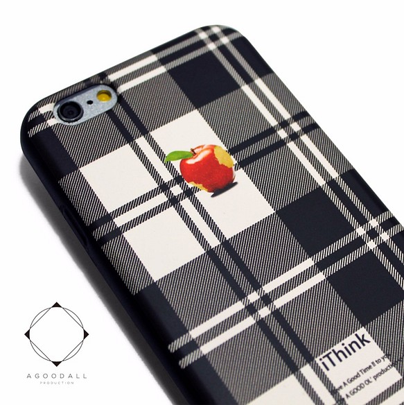iphone6ケース iphone6sケース 4.7寸用 在庫あり レザーケースカバー タータンチェック 林檎 リンゴ 贅沢品