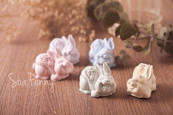 ♫ 香氛幸福 ♫ 招財兔兔 ♫ - 藝術擴香石 - アロマストーン 第1張的照片