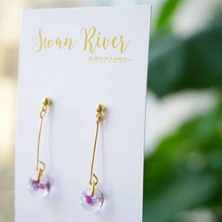 【Swan River】美國琉璃珠耳環(紫色) 第1張的照片