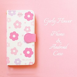 少女粉色花朵iPhone / Android手機殼[定做]筆記本電腦iPhone手機殼智能手機殼 第1張的照片