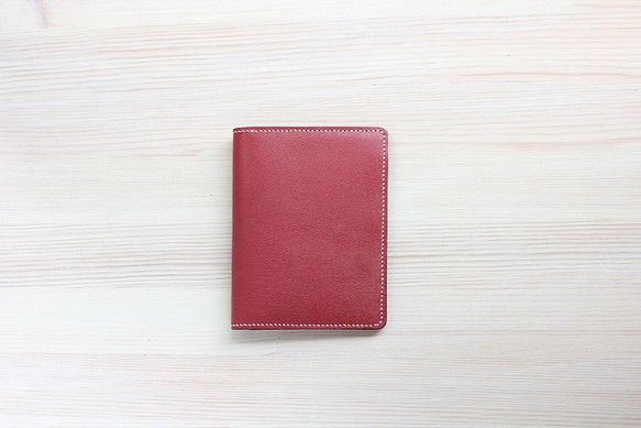 【穎川手創】愛旅行護照夾/胭脂紅色/牛皮純手縫 第1張的照片