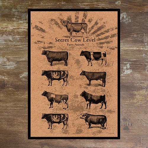 農場アニマル レトロな牛の種類ポスター P006 写真 グラフィック Graphic Prese 通販 Creema クリーマ ハンドメイド 手作り クラフト作品の販売サイト