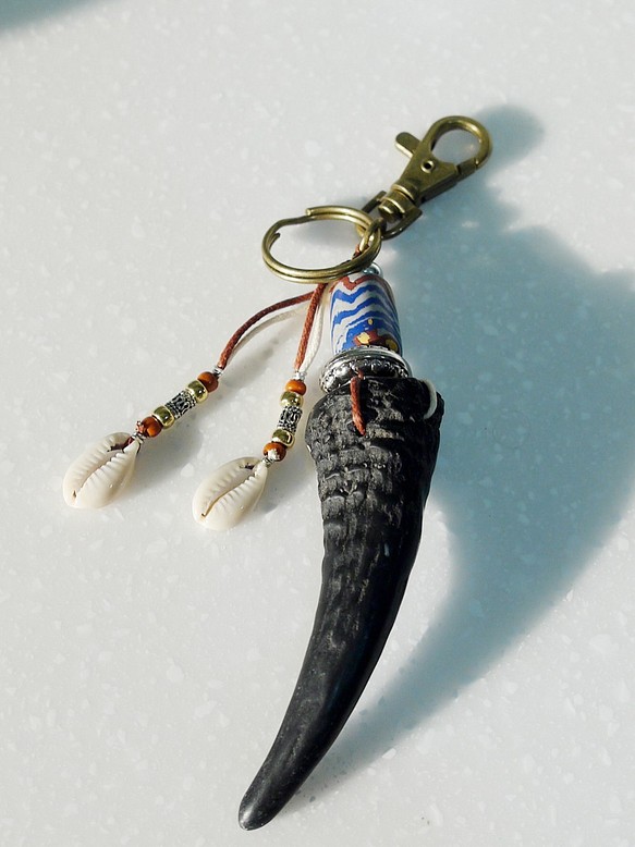 Chief Goat Horn Keyholder 頭目山羊角鑰匙圈鑰匙圈wild Spade 的作品 Creemaー來自日本的手作 設計購物網站