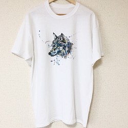 【オリジナルイラストTシャツ】狼：Lサイズ 1枚目の画像