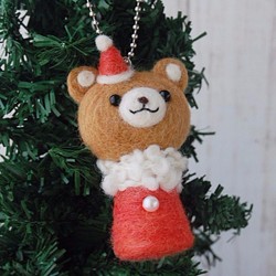 熊媽的聖誕節裝飾品吉祥物羊毛氈 第1張的照片