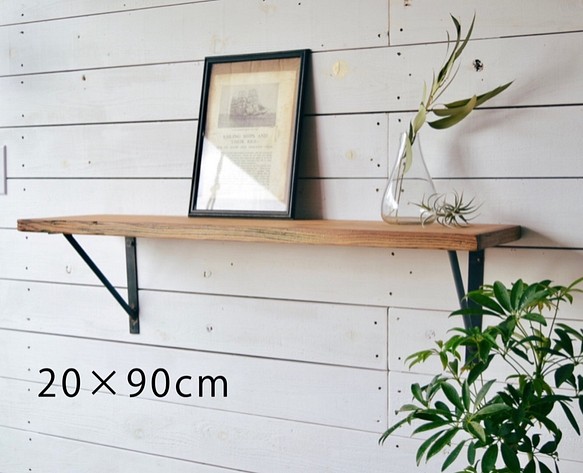 【オーダー品：M様】 20×90サイズ　古材×針葉樹合板　オリジナル棚板 ダークウォルナット 1枚目の画像