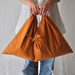 あづま袋/Ｌサイズ/キツネ/エコバッグ・サブバッグ・カゴバッグの内袋に。/あずま袋 1枚目の画像