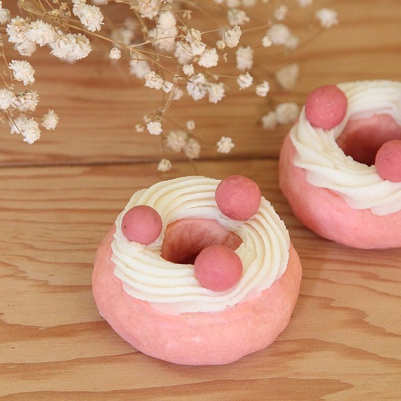 草莓奶油甜甜圈 手工皂 第1張的照片