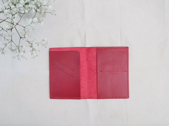 【出遊小物 】手工革製護照套 | 紅色 第1張的照片