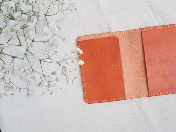 【出遊小物 】手工革製護照套 | 橙色 第1張的照片