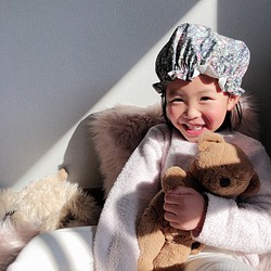 [Liberty 面料] 2 至 7 歲兒童日本製造睡帽可水洗真絲 Liberty 第1張的照片