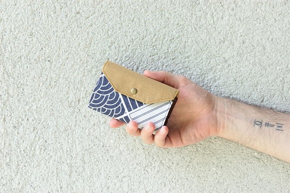 [ 財布 女 ] #2 日本圖紋 布短夾/女夾/對折大鈔/手作禮物 第1張的照片