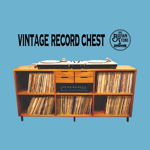 VINTAGE RECORD CHEST レコード大量収納　サイズ変更可能　本棚