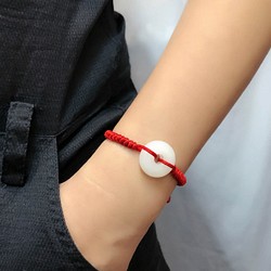 Lucky Diffuser Chain Bracelet - Clear Color Red Cord Craft 1枚目の画像