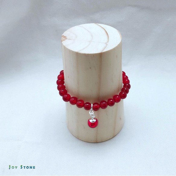 Diffuser Bracelet 6mm Red Agate Beads Precious Stones 1枚目の画像