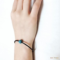 Charm Blue Lava Bead Diffuser Black Leather Bracelet 1枚目の画像