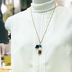 Crystal Cross Diffuser 3 Cubes Aroma Rock Beads Necklace 1枚目の画像
