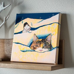 原画》猫が毛布に住んでいる《キャンバスsizeS0号》 1枚目の画像