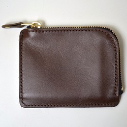 財布 メンズ 薄い財布 栃木レザー 革 ラウンドファスナー ダークブラウン 名入れ刻印可 送料無料 1枚目の画像