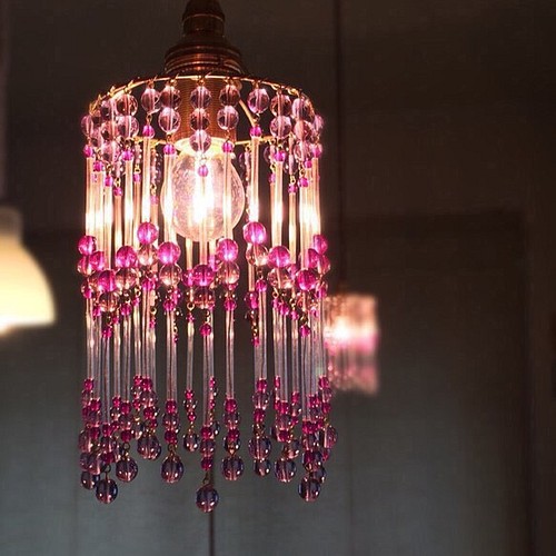 lumiere灯〜pink〜ビーズランプシェード 照明（ライト）・ランプ La 