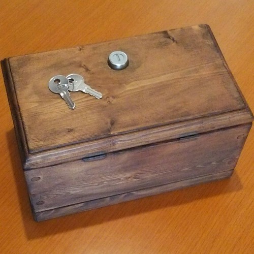 ヴィンテージ風宝箱(鍵付) 秘密箱 フリーボック 小物入れ 木箱 小箱 