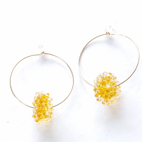 14kgf Mizore hoops Autumn Yellow・みぞれのフープピアス/イヤリング