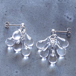 【こけしの蚤の市】Raindrops short earrings(Silver色金具）ピアス/イヤリング 1枚目の画像