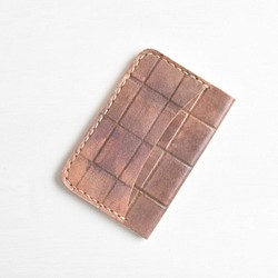 革の手染めカードケース　「チョコレート No.16（薄い名刺入れ）」 1枚目の画像