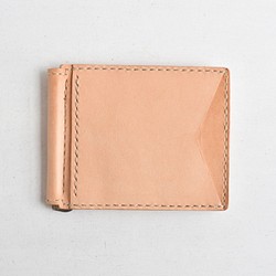 【SALE】革の手染め財布　「オイルレザー No.1（マネークリップ）」 1枚目の画像