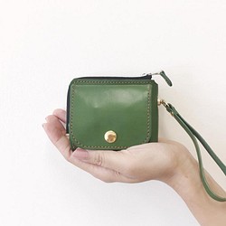 Pocket Purse真皮口袋錢包-抹茶綠 第1張的照片