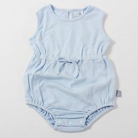 Viridityオーガニックコットン。ピンクカバーオールパッケージおなら服の女の子の教室 - 青の赤ちゃん 1枚目の画像