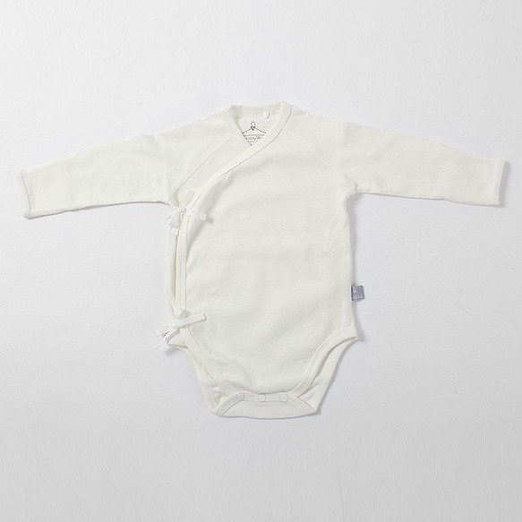 Viridityオーガニックコットン。新生児ピンクの包帯のジャンプスーツの部門 - 白 1枚目の画像
