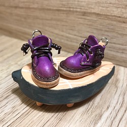紫色漸層靴子  耳環 第1張的照片