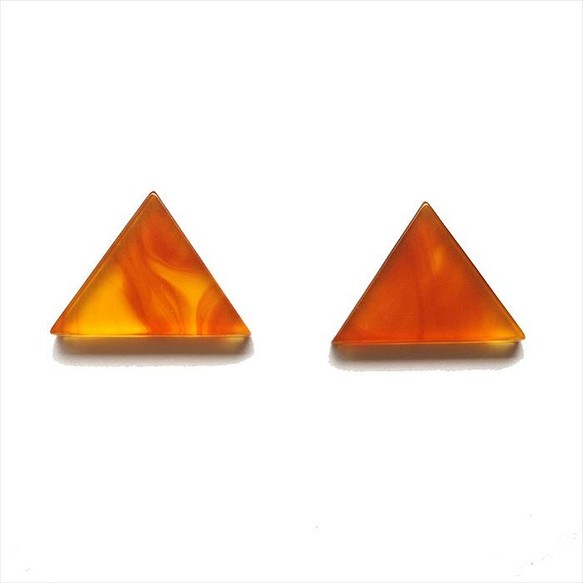 アクリルヴィンテージ板　三角形　ジューシーオレンジ  pj088 1枚目の画像