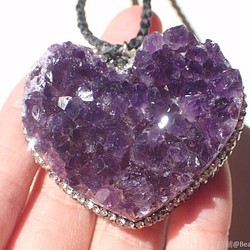 心型紫水晶簇項鍊-C 第1張的照片