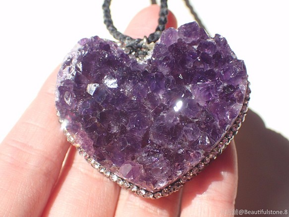心型紫水晶簇項鍊-C 第1張的照片