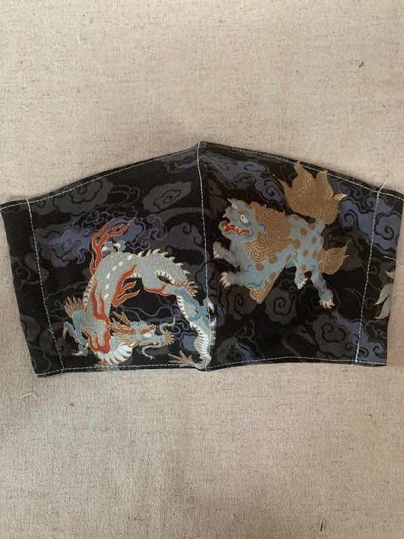 301 和柄　インナーマスク　龍×獅子　父の日プレゼント 1枚目の画像